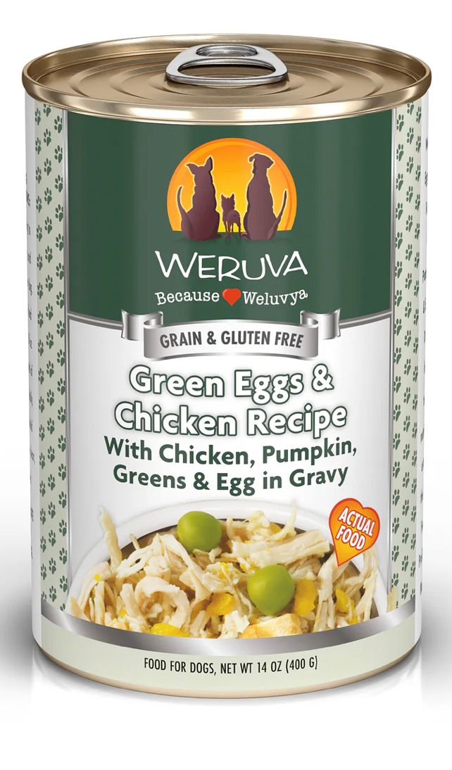 WERUVA GREEN EGGS &amp; CHICKEN RECIPE DOG FOOD CASE OF 12/14OZ