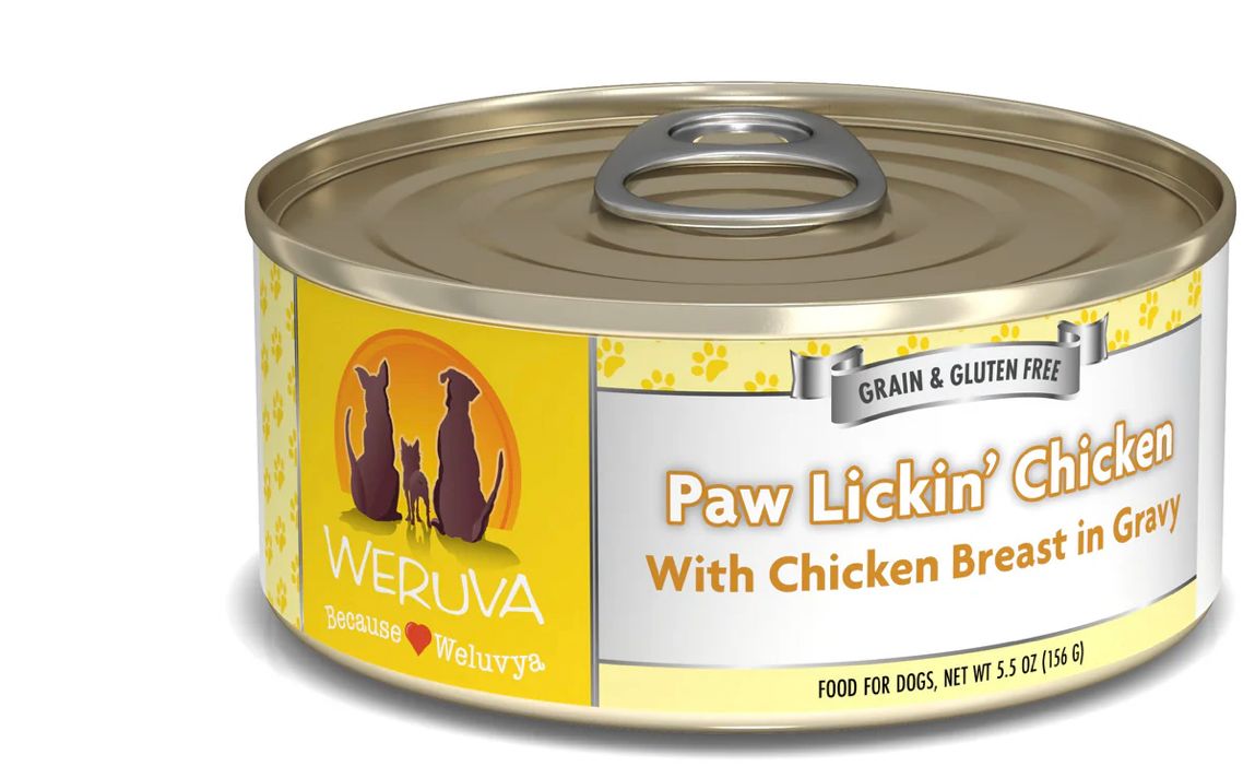 *WERUVA PAW LICKIN CHICKEN DOG FOOD 5.5OZ