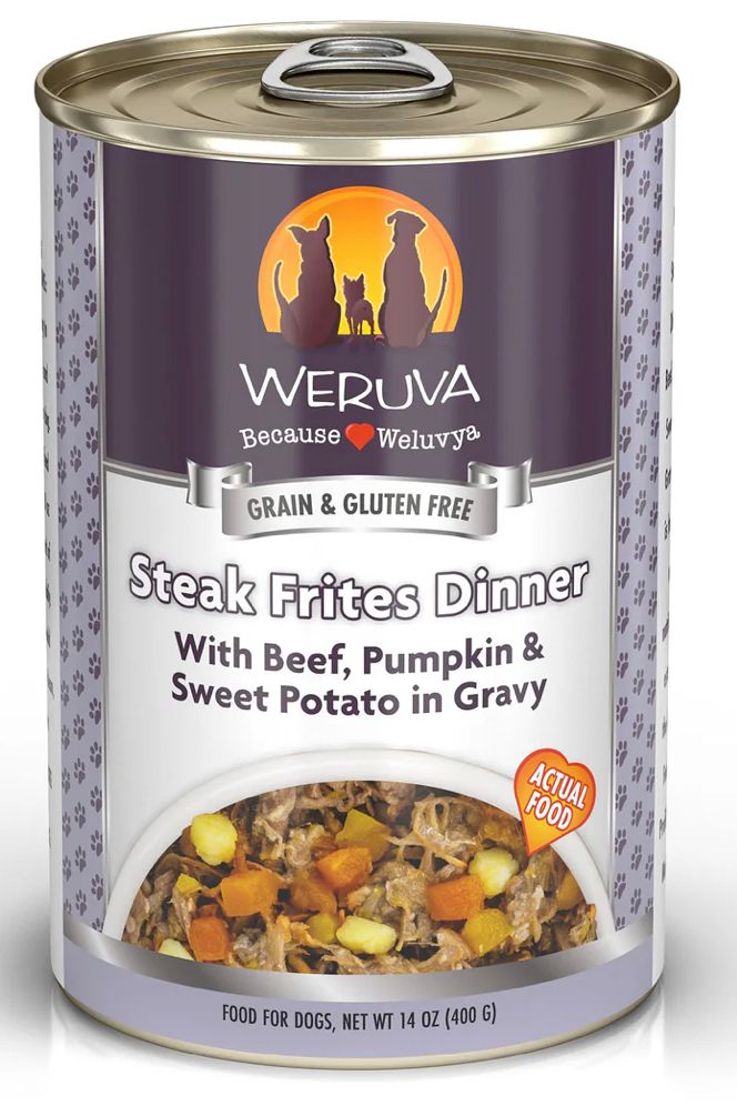 WERUVA STEAK FRITES DINNER DOG FOOD 14OZ
