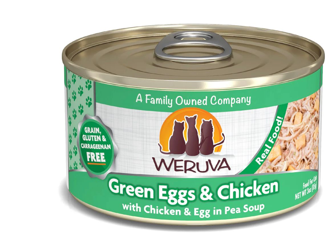 *WERUVA GREEN EGGS &amp; CHICKEN CAT FOOD CASE OF 24/ 3OZ