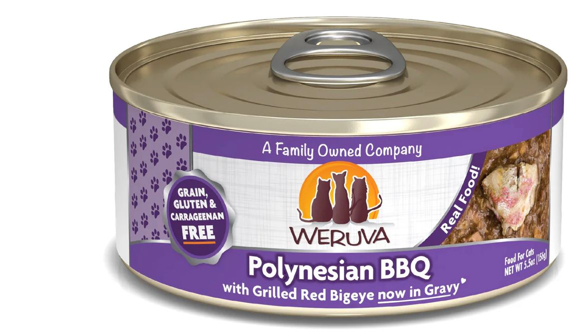 *WERUVA POLYNESIAN BBQ CAT FOOD 5.5OZ