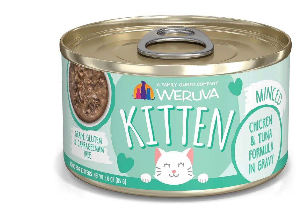 WERUVA KITTEN CHICKEN &amp; TUNA FORMULA GRAVY CAT FOOD CASE OF 12/3OZ