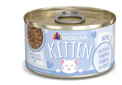WERUVA KITTEN CHICKEN, TUNA &amp; PUMPKIN IN GRAVY CAT FOOD CASE OF 12/3.0OZ