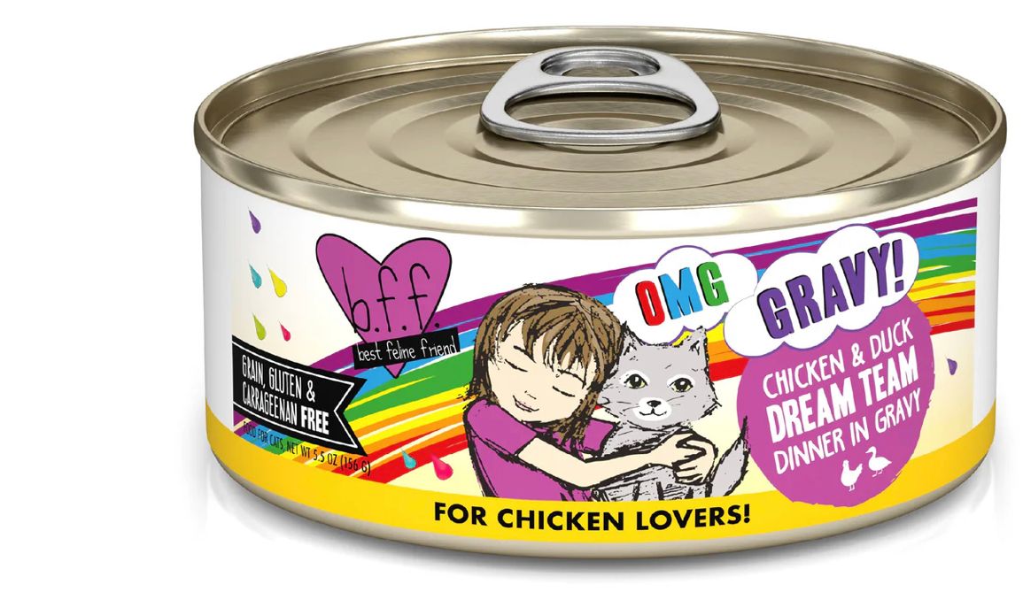 WERUVA BFF OMG DREAM TEAM CHICKEN &amp; DUCK DINNER CAT FOOD CASE 0F 8/5.5OZ