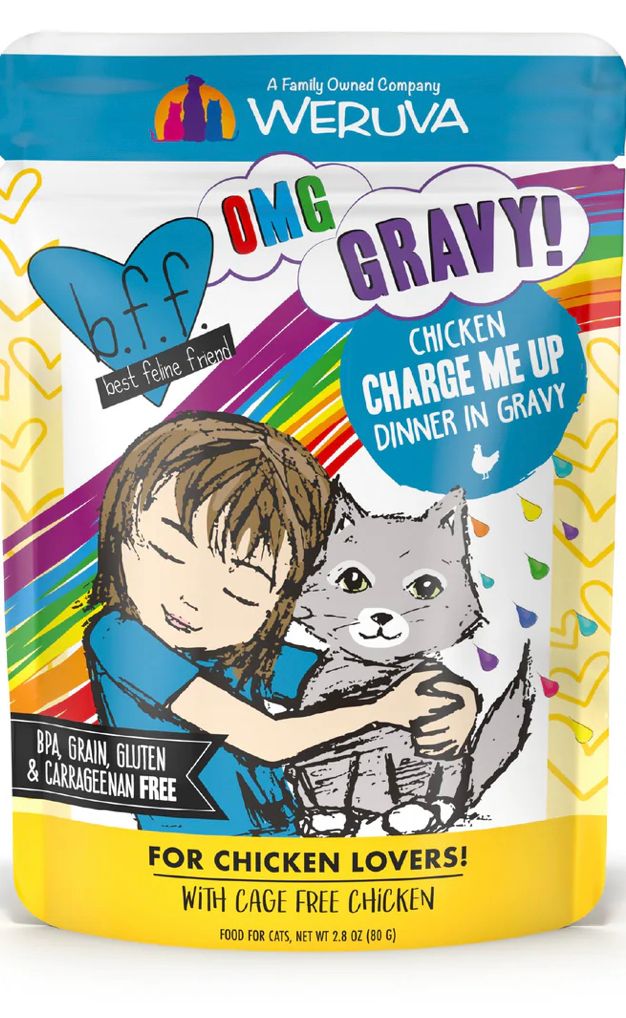 WERUVA BFF OMG CHARGE ME UP CHICKEN DINNER CAT FOOD 2.8OZ POUCH