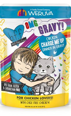 WERUVA BFF OMG CHARGE ME UP CHICKEN DINNER CAT FOOD 2.8OZ POUCH