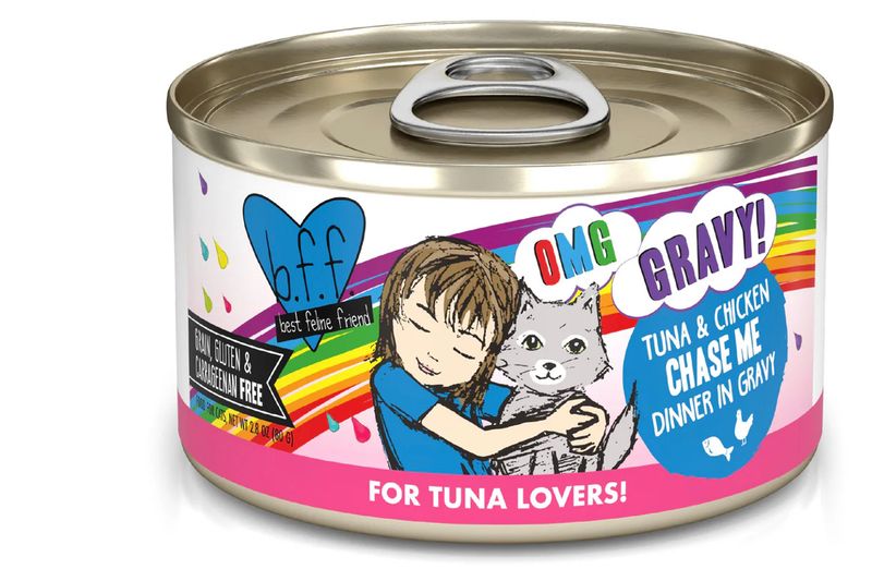WERUVA BFF OMG CHASE ME TUNA &amp; CHICKEN CAT FOOD CASE OF 12/2.8OZ