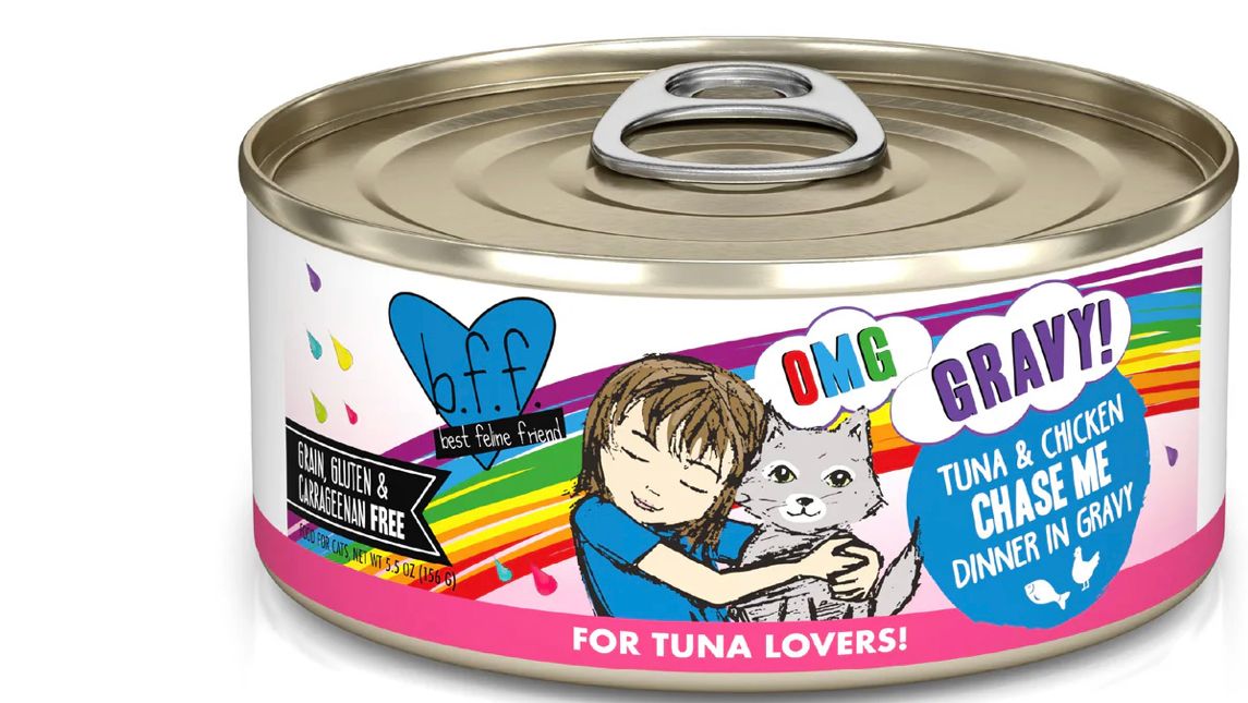 WERUVA BFF OMG CHASE ME TUNA &amp; CHICKEN DINNER CAT FOOD 5.5OZ