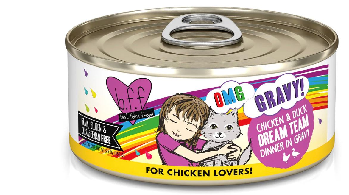 *WERUVA BFF OMG DREAM TEAM CHICKEN &amp; DUCK CAT FOOD 5.5OZ
