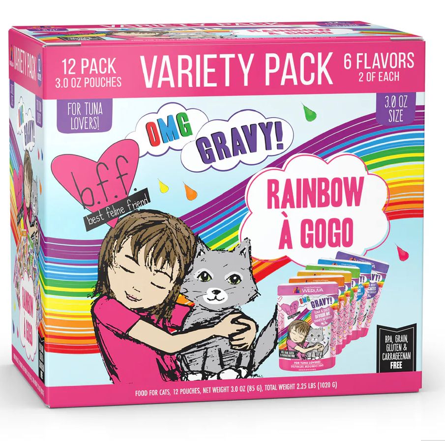 WERUVA BFF OMG RAINBOW A GOBO CAT FOOD VARIETY PACK OF 12/3OZ BOX