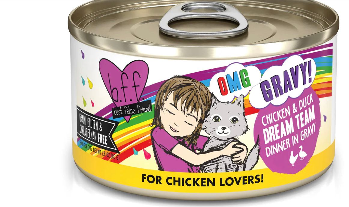 WERUVA BFF OMG DREAM TEAM CHICKEN &amp; DUCK DINNER CAT FOOD CASE OF 12/2.8OZ