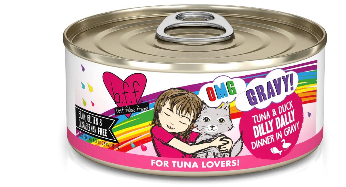WERUVA BFF OMG DILLY DALLY TUNA &amp; DUCK DINNER CAT FOOD 5.5OZ