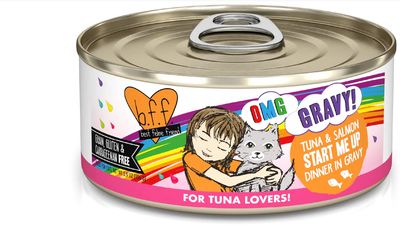 WERUVA BFF OMG START ME UP TUNA &amp; SALMON DINNER CAT FOOD CASE OF 8/5.5OZ