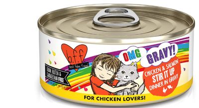 WERUVA BFF OMG STIR IT UP CHICKEN &amp; SALMON DINNER CAT FOOD 5.5OZ
