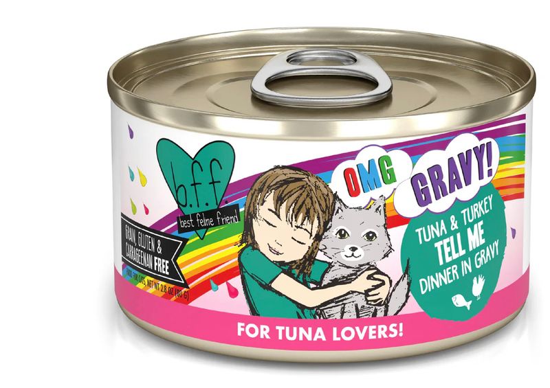 WERUVA BFF OMG TELL ME TUNA &amp; TURKEY DINNER CAT FOOD 3OZ