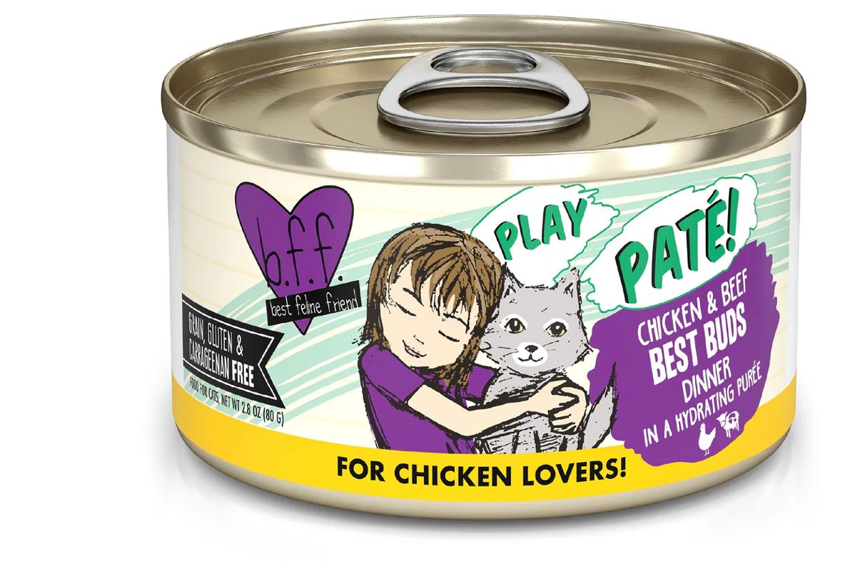 WERUVA BFF PLAY BEST BUDS CHICKEN &amp; BEEF DINNER CAT FOOD 2.8OZ