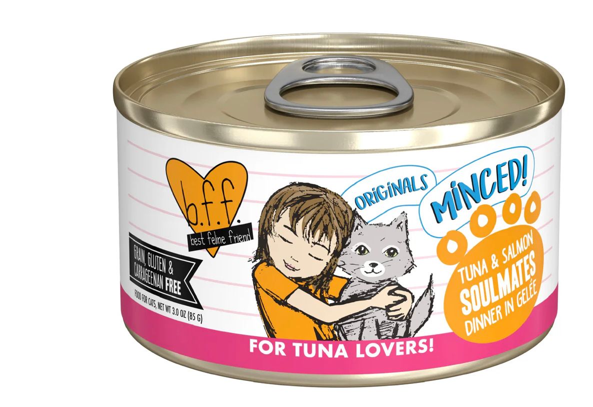 WERUVA BFF SOULMATE TUNA &amp; SALMON DINNER CAT FOOD CASE OF 24/3OZ