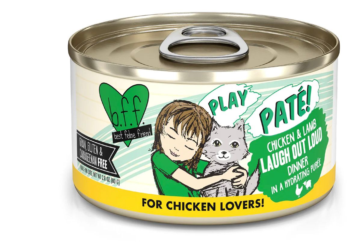 WERUVA BFF PLAY LAUGH OUT LOUD CHICKEN &amp; LAMB DINNER CAT FOOD 2.8OZ