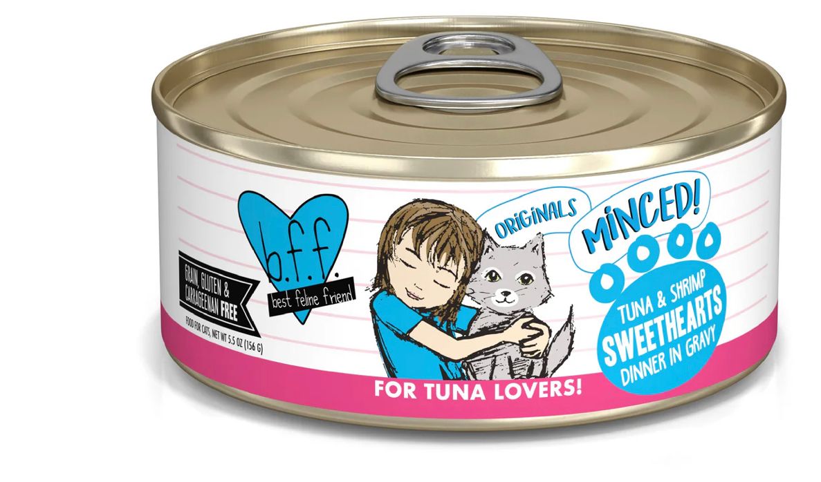 *WERUVA BFF SWEETHEARTS TUNA &amp; SHRIMP DINNER CAT FOOD 5.5OZ