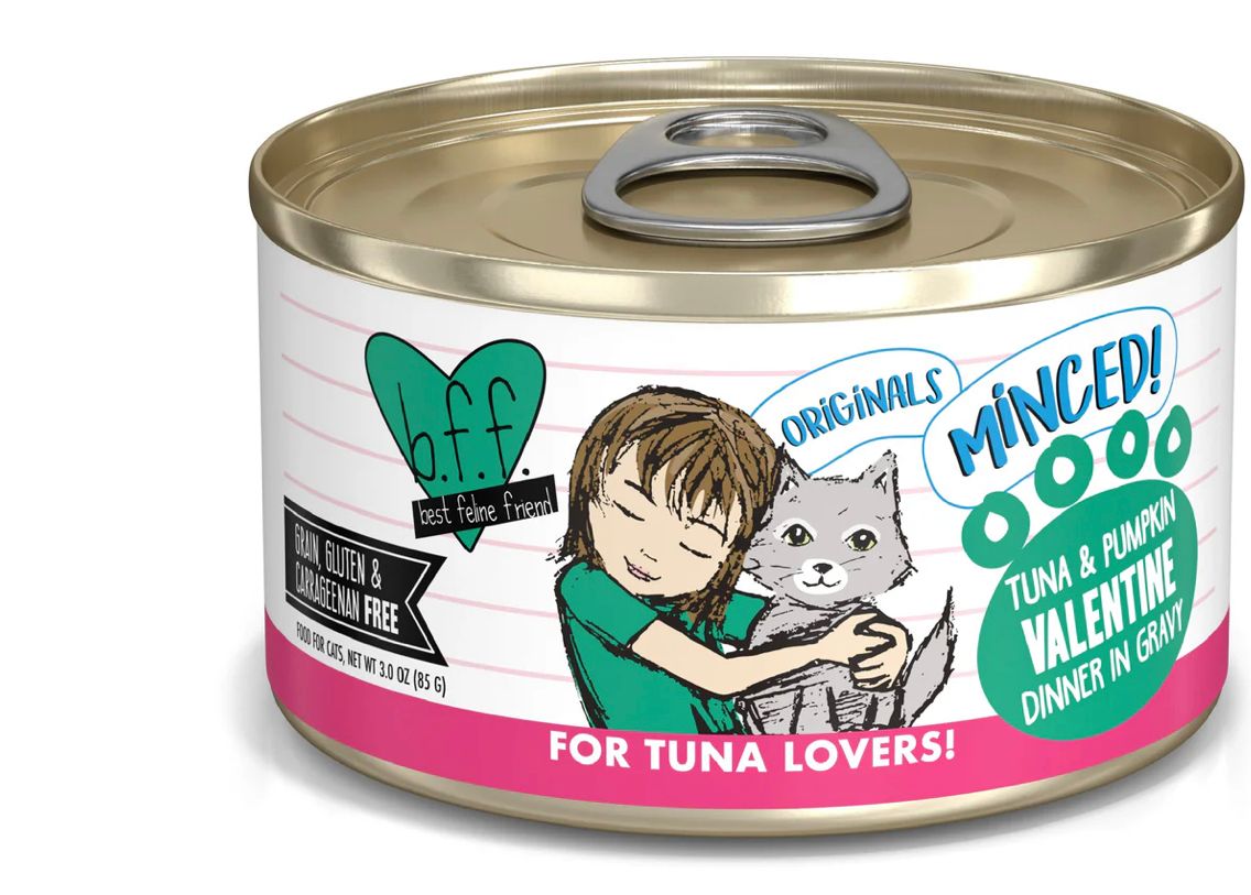 *WERUVA BFF VALENTINE TUNA &amp; PUMPKIN DINNER CAT FOOD 3OZ