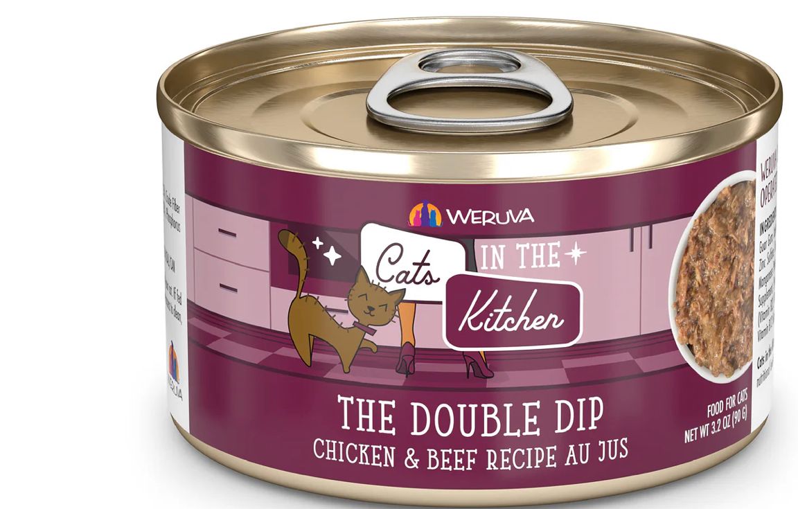 *WERUVA CATS IN THE KITCHEN THE DOUBLE DIP CAT FOOD 3.2OZ
