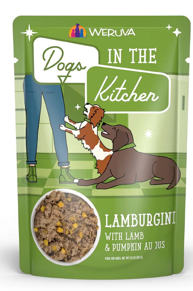*WERUVA DOGS IN THE KITCHEN LAMBURGINI DOG FOOD 2.8OZ POUCH