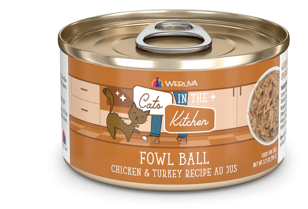 WERUVA CATS IN THE KITCHEN FOWL BALL CAT FOOD 3.2OZ