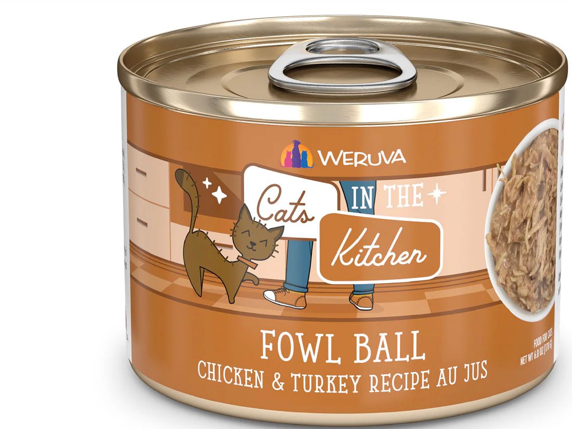 WERUVA CATS IN THE KITCHEN FOWL BALL CAT FOOD 6OZ