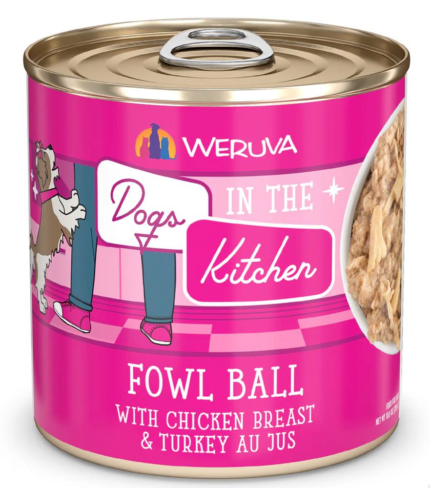 *WERUVA DOGS IN THE KITCHEN FOWL BALL DOG FOOD 10OZ