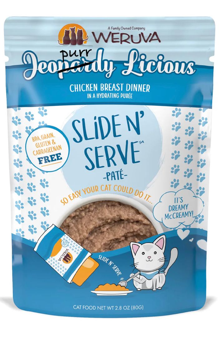 WERUVA JEOPURRDY LICIOUS CAT FOOD CASE OF 12/ 2.8OZ POUCH