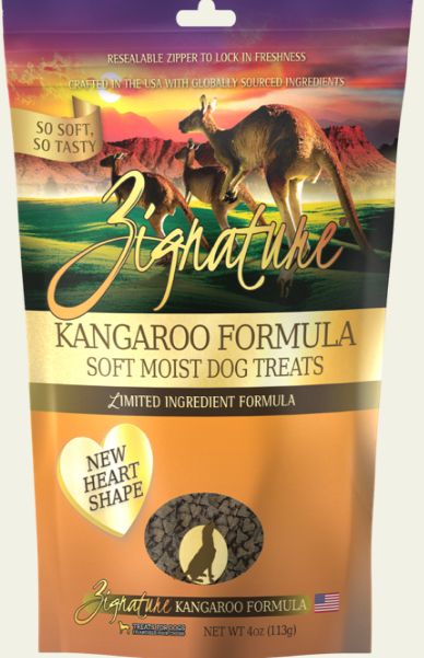 ZIGNATURE SOFT MOIST KANGAROO TREATS DOG FOOD 4OZ