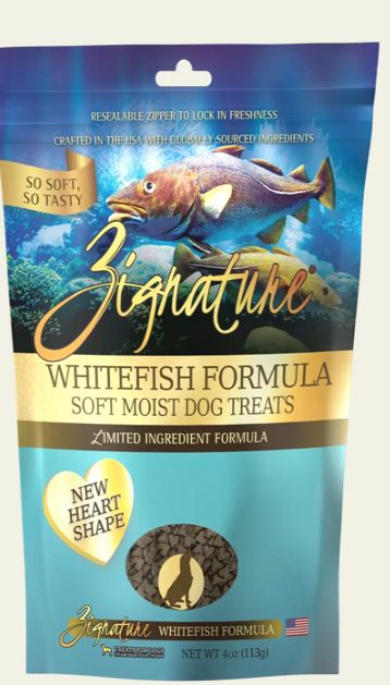 ZIGNATURE SOFT MOIST WHITEFISH TREAT DOG FOOD 4OZ