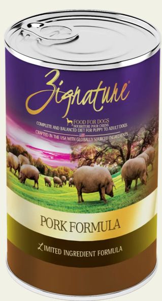 *ZIGNATURE PORK FORMULA DOG FOOD 13OZ