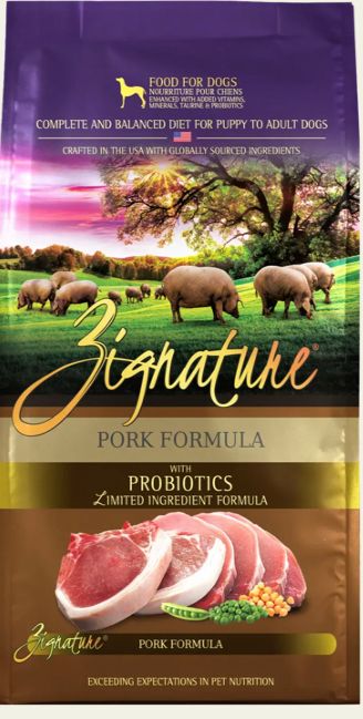 *ZIGNATURE PORK FORMULA DOG FOOD 4LBS