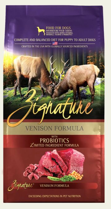 *ZIGNATURE VENISON FORMULA DOG FOOD 12.5LBS