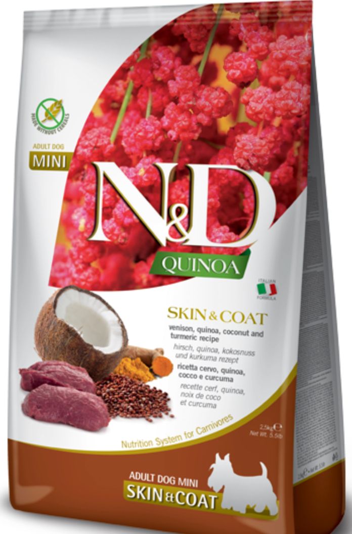 *FARMINA GRAIN FREE QUINOA SKIN &amp; COAT VENISON MINI DOG FOOD 5.5LBS