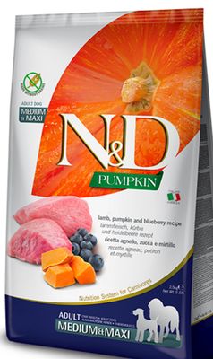 FARMINA GRAIN FREE PUMPKIN LAMB MEDIUM &amp; MAXI DOG FOOD 26.4LBS