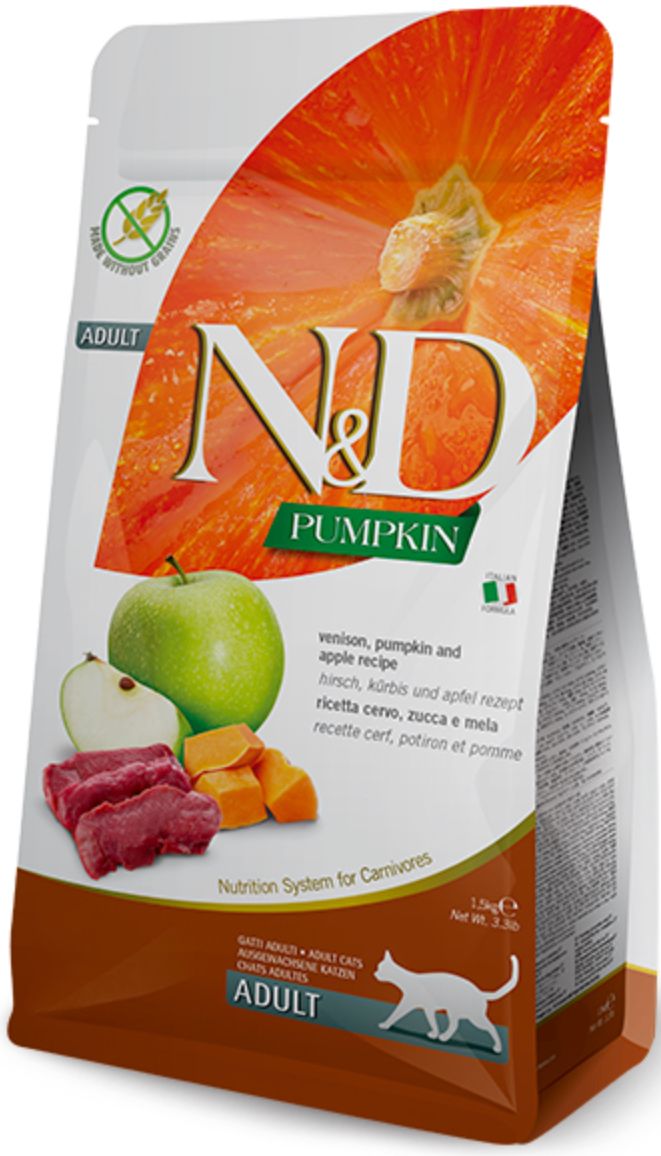 *FARMINA GRAIN FREE PUMPKIN VENISON &amp; APPLE CAT FOOD 3.3LBS