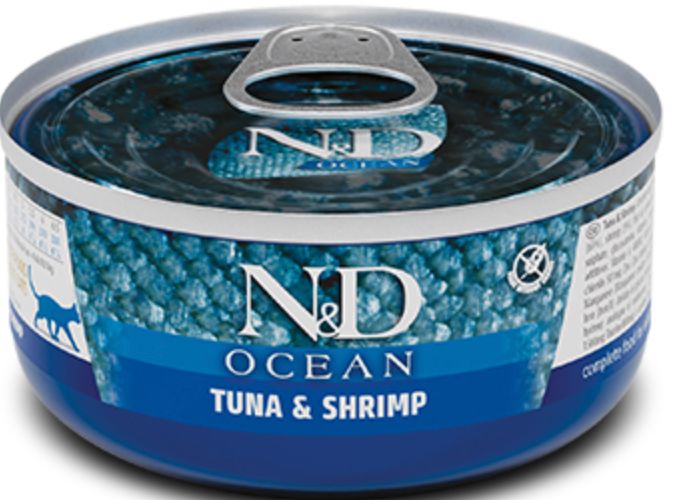 *FARMINA N&amp;D GRAIN FREE OCEAN TUNA &amp; SHRIMP CAT FOOD 2.50OZ