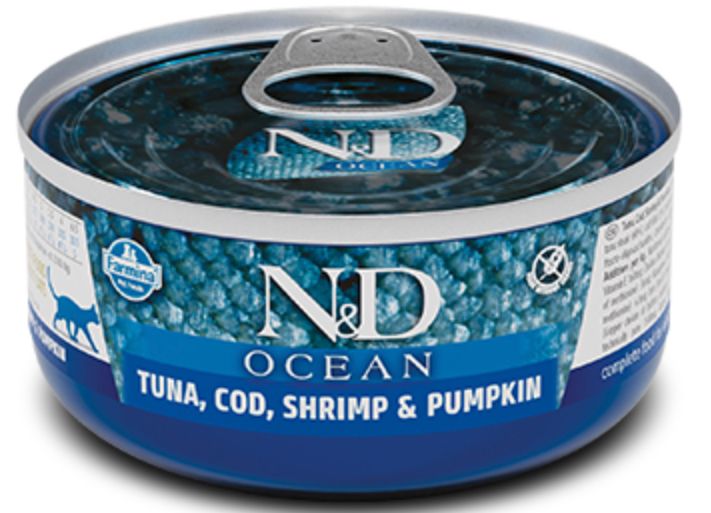 FARMINA N&amp;D GRAIN FREE OCEAN TUNA, COD, &amp; SHRIMP CAT FOOD 2.50OZ