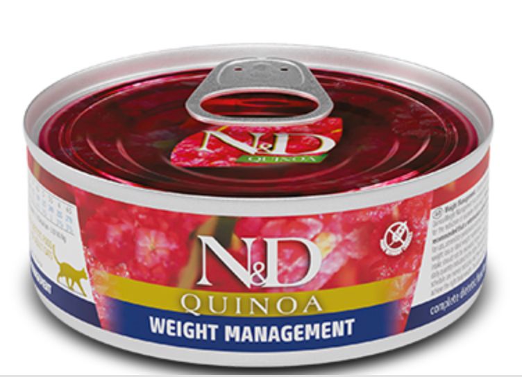 FARMINA N&amp;D GRAIN FREE QUINOA WEIGHT MANAGEMENT LAMB CAT FOOD 2.80OZ