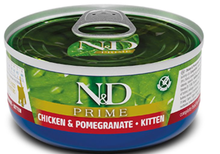 FARMINA N&amp;D GRAIN FREE PRIME CHICKEN &amp; POMEGRANATE KITTEN CAT FOOD 2.50OZ