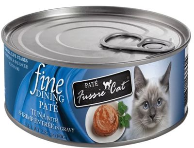 FUSSIE CAT FINE DINING PATE TUNA WITH SHRIMP CAT FOOD 2.82OZ