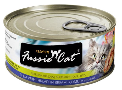 *FUSSIE CAT PREMIUM TUNA &amp; THREADFIN IN ASPIC CAT FOOD 2.82OZ