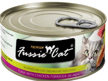FUSSIE CAT PREMIUM TUNA &amp; CHICKEN IN ASPIC CASE OF 24/ 2.82OZ