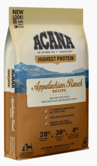*ACANA GRAIN FREE APPALACHIAN RANCH DOG FOOD 4.5LBS