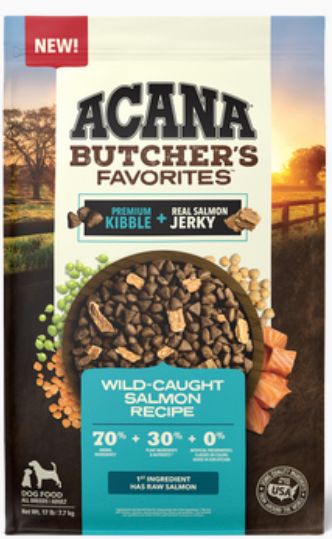 *ACANA GRAIN FREE BUTCHERS FAVORITE SALMON DOG FOOD 17LBS