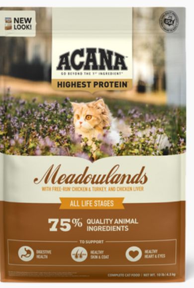 *ACANA GRAIN FREE MEADOWLAND CAT FOOD 4LBS