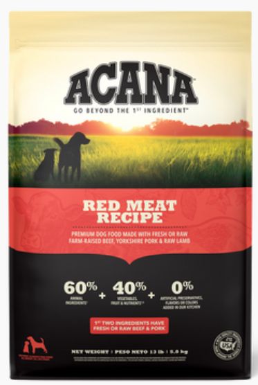 ACANA GRAIN FREE RED MEAT DOG FOOD 25LBS