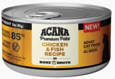 ACANA GRAIN FREE CHICKEN FISH CAT FOOD CASE OF 24/3OZ